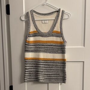 Lucky Brand Women's Knit Tank Top in Gray, Orange, and Cream